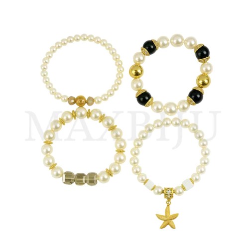 Rhodium "Pearl  Bracelets"