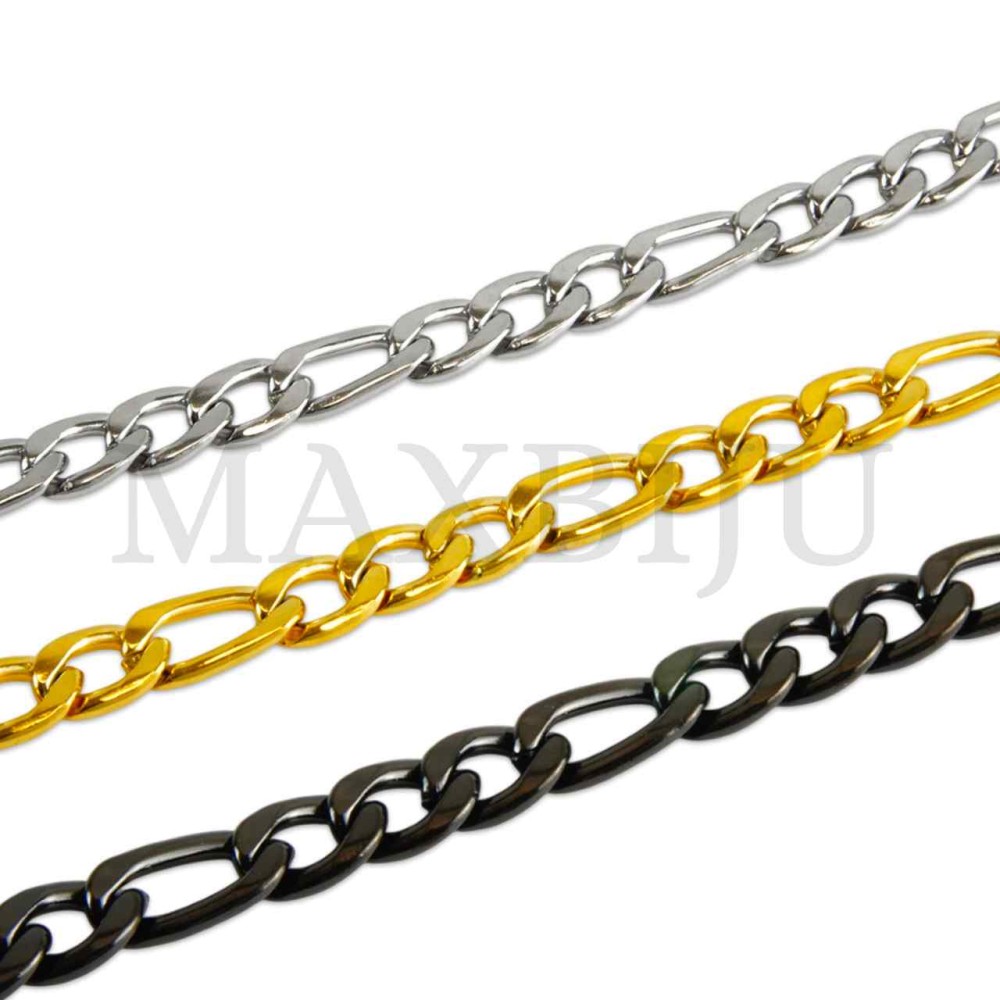  Steel Figaro Links Bracelet 
(20cm) 2x9mm