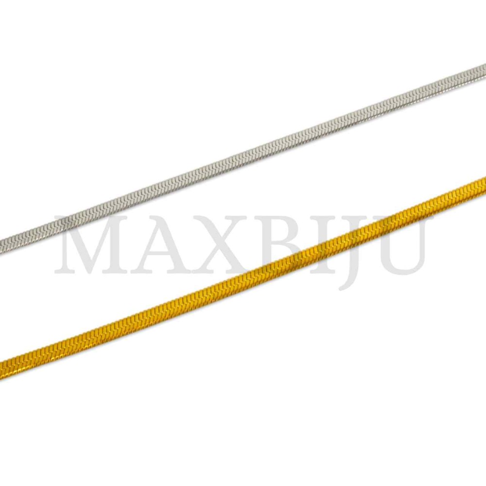 Stainless Steel Snake Bracelet 
 (20cm) 3x1mm