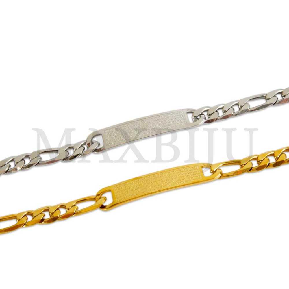 Steel Figaro Links Bracelet "Pai Nosso"
(21cm) 9x42mm