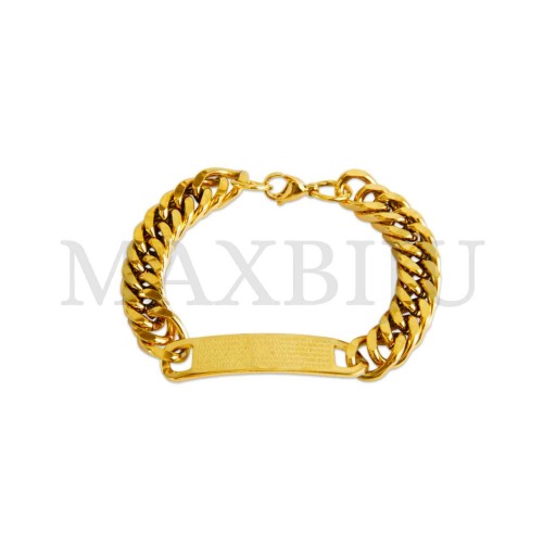 Steel Oval Links Rope Bracelet "Pai Nosso"
(19cm) 11x48mm