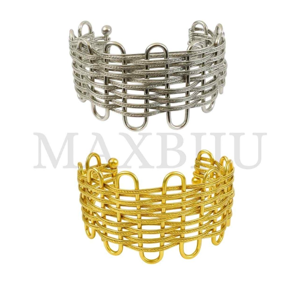 Stainless Steel "Braided Wires Bracelet" (6cm)