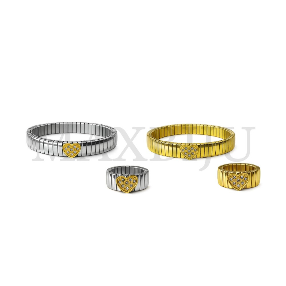 Stainless Steel Bracelet and Ring Set- Adjustable
