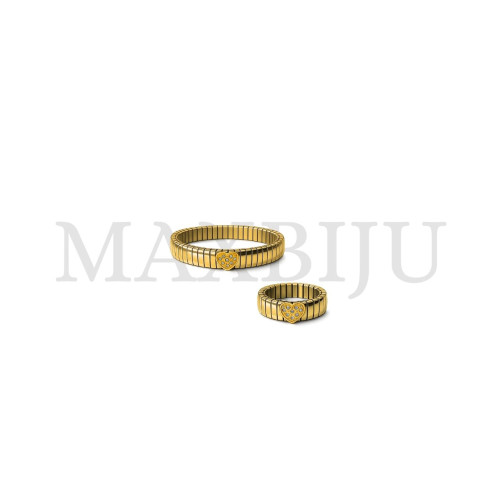 Stainless Steel Bracelet and Ring Set- Adjustable