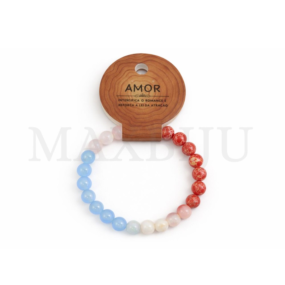 8mm Elastic Stone Bracelet - (Love).