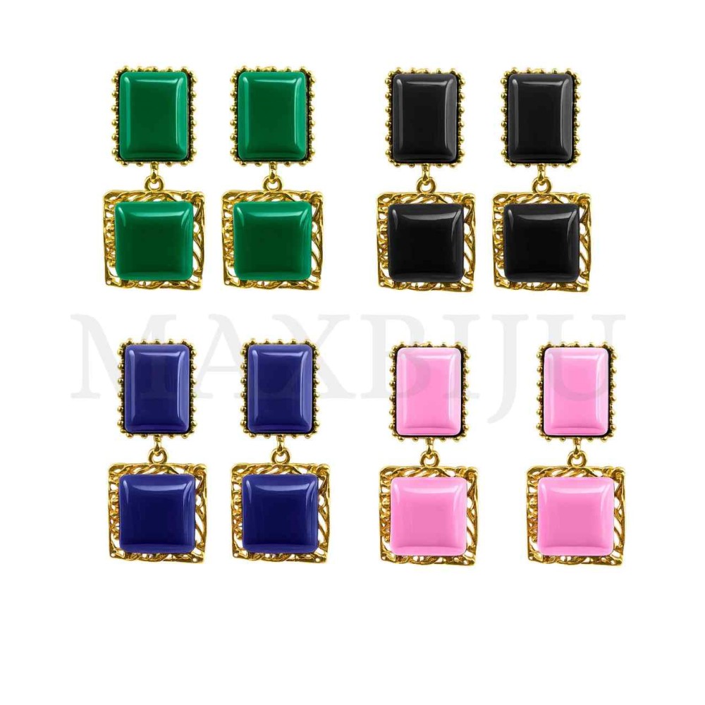 Colored Metal Spring Clip Earrings
