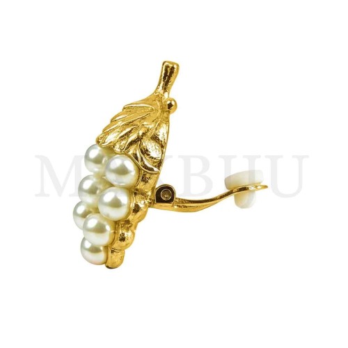 Metal Spring Earrings Grape Cluster