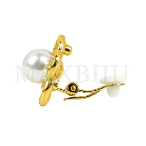 Metal Spring Clip Earrings Flower