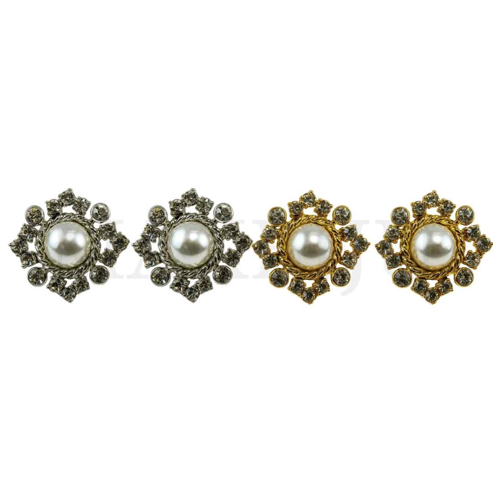 Metal Spring Clip Earrings Flower
