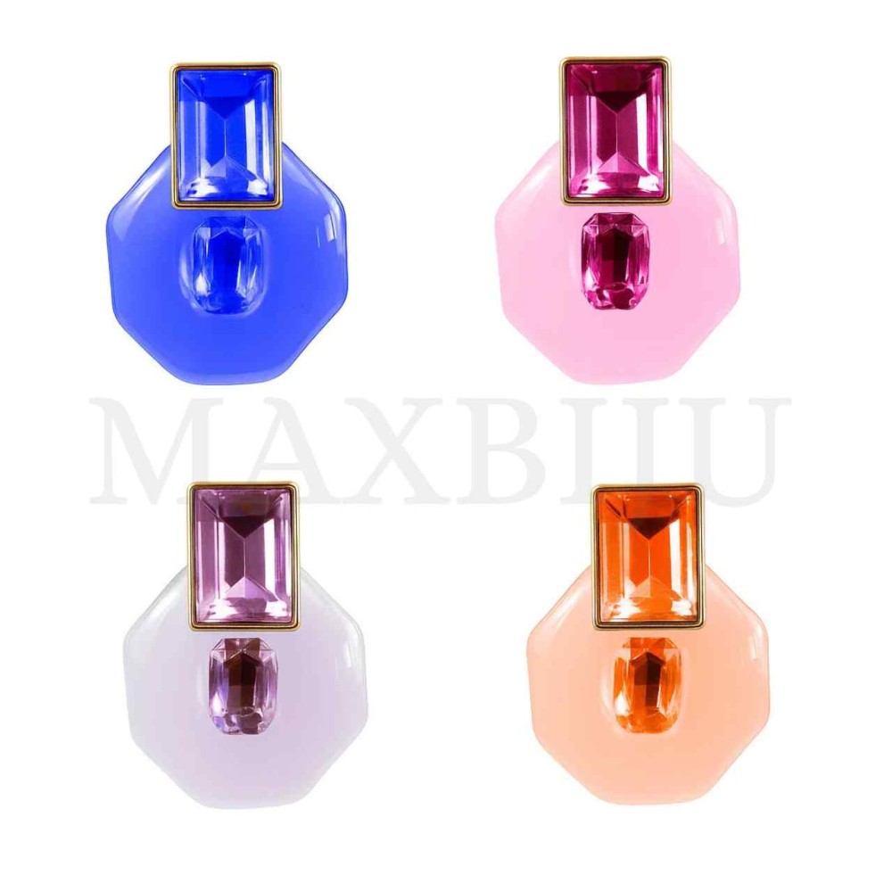 Metal and Colored Resin Earrings