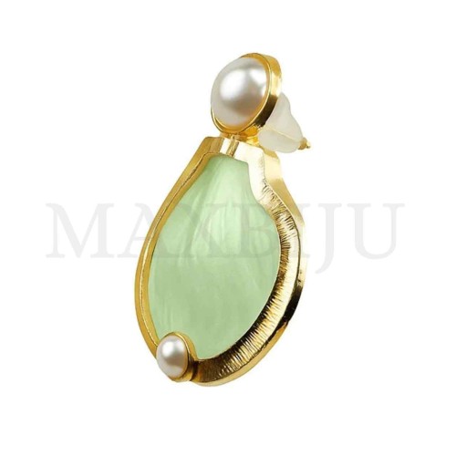 Metal and Resin Shell Earrings