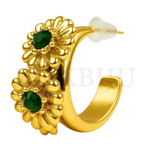 Metal Earrings - Double Flower