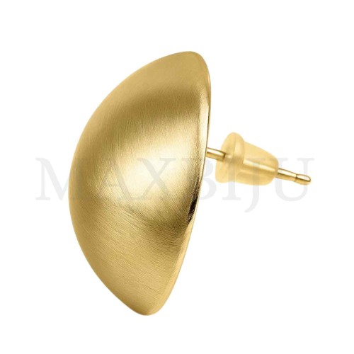 Metal Earrings - Industrial Metal Half Ball Earrings 