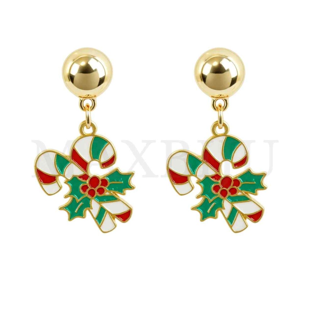 Metal Earrings - Christmas lollipops