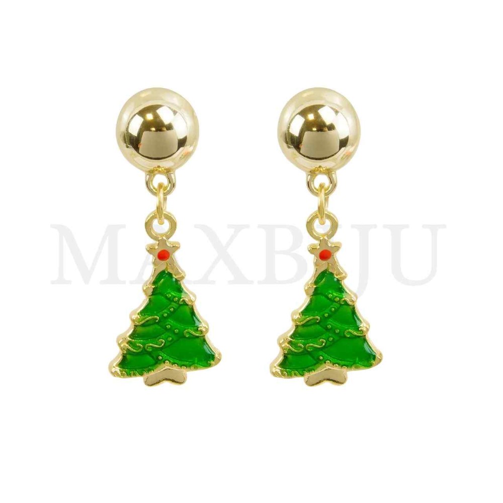 Metal Earrings - Christmas Tree