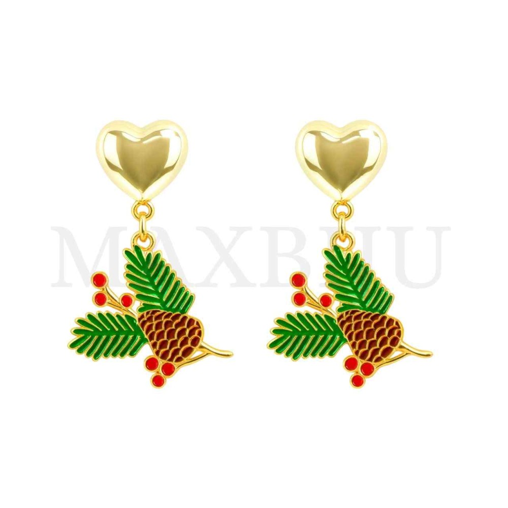 Metal Earrings - Christmas Branches