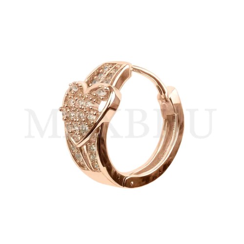 Rhodium Hoop Earrings - Heart