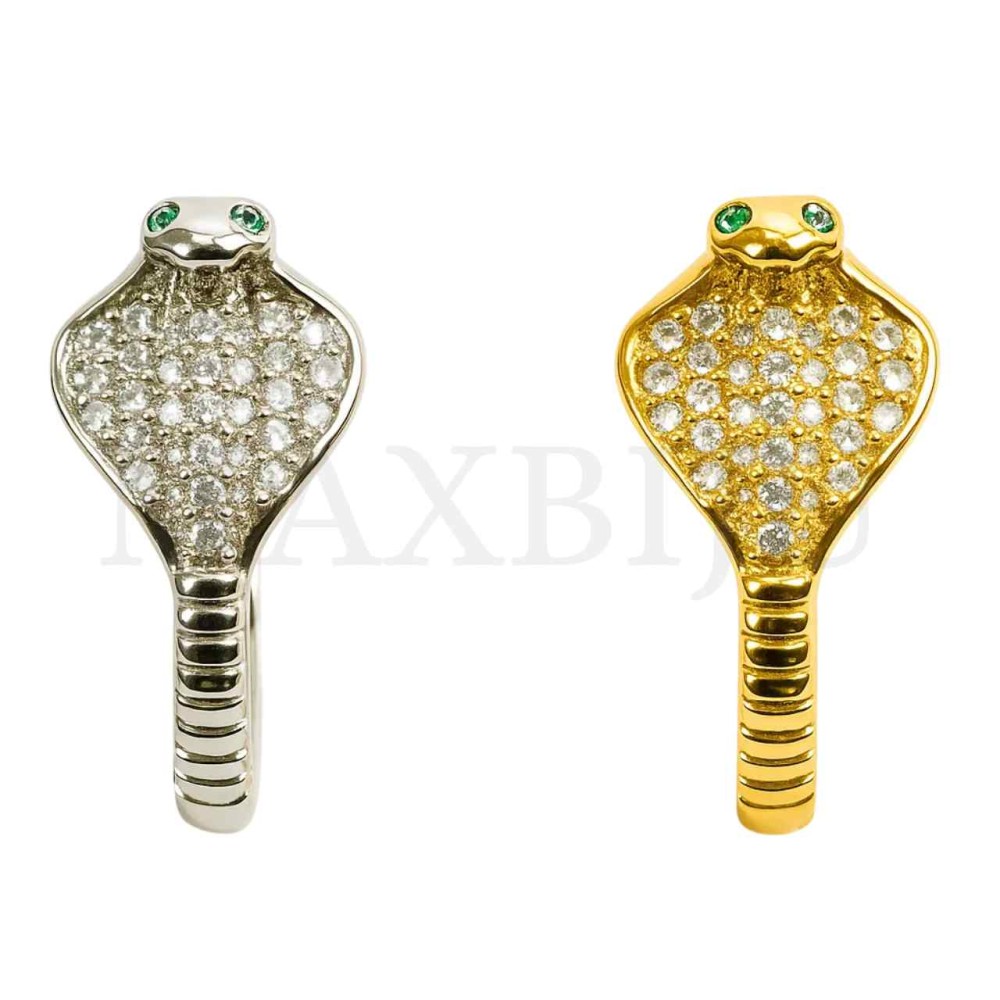 Rhodium Hoop Earrings - Snake