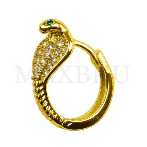 Rhodium Hoop Earrings - Snake