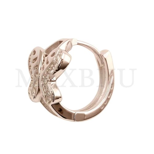 Rhodium Hoop Earrings - Butterfly