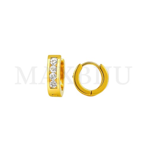 Stainless Steel Zircon Detail Hoop 
3x9mm