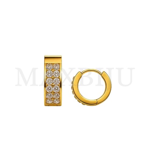 Stainless Steel Zircon Detail Hoop 
4x9mm