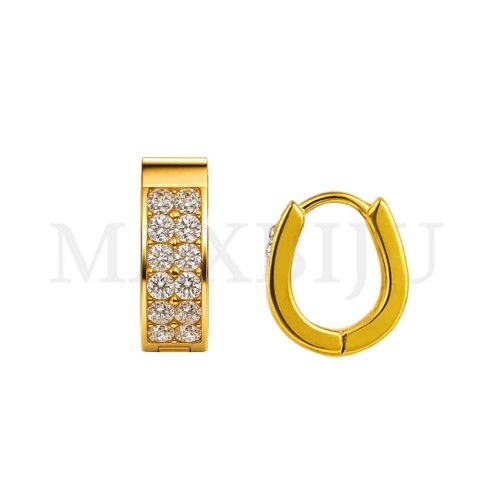 Stainless Steel Zircon Detail Hoop 
4x16mm