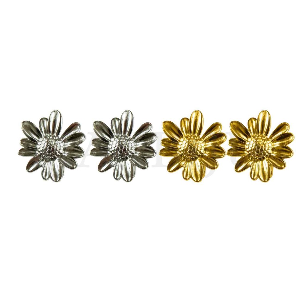 Stainless Steel Spring Clip Flower Earring
