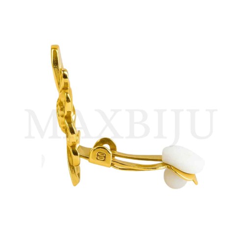 Stainless Steel Spring Clip Flower Earring