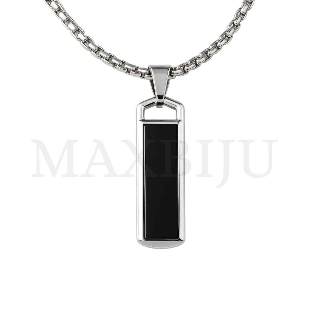 Men Neclace - Stainless 
Steel Simple Pendant 10x40mm