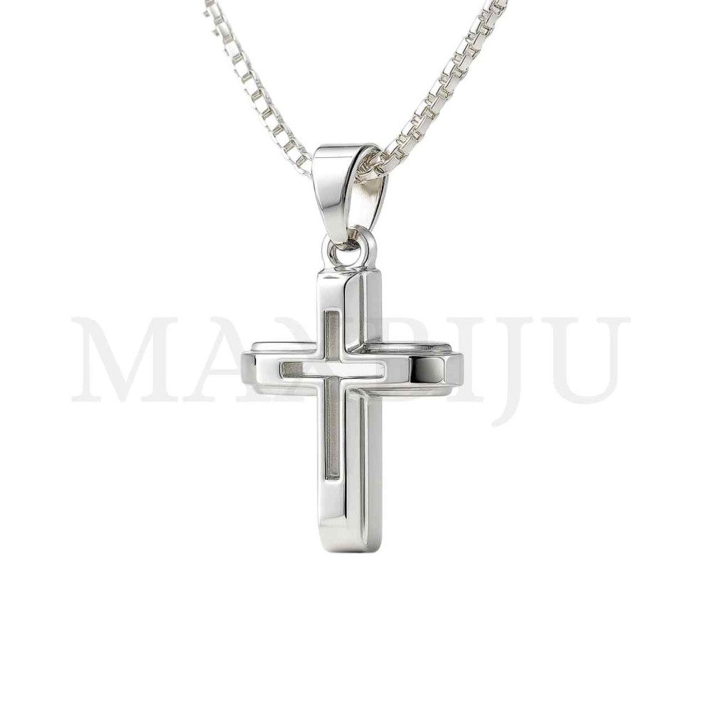Men Neclace - Stainless 
Steel Cross Pendant 26x46mm