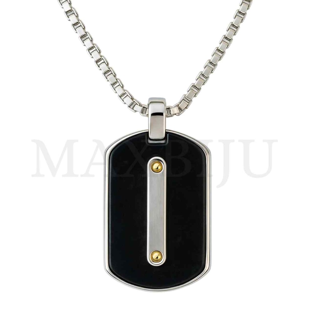 Men Neclace - Stainless 
Steel Simple Pendant 19x33mm
