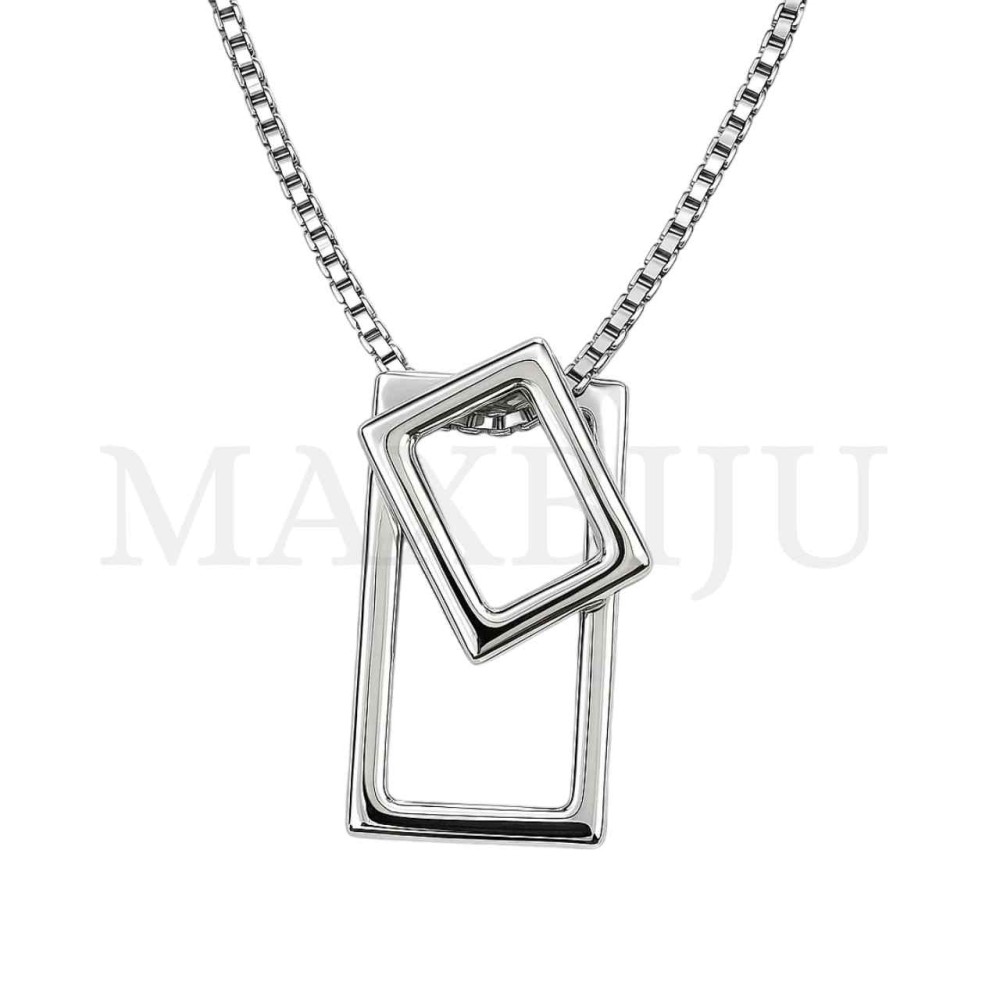 Men Neclace - Stainless 
Steel Simple Pendant 20x38mm