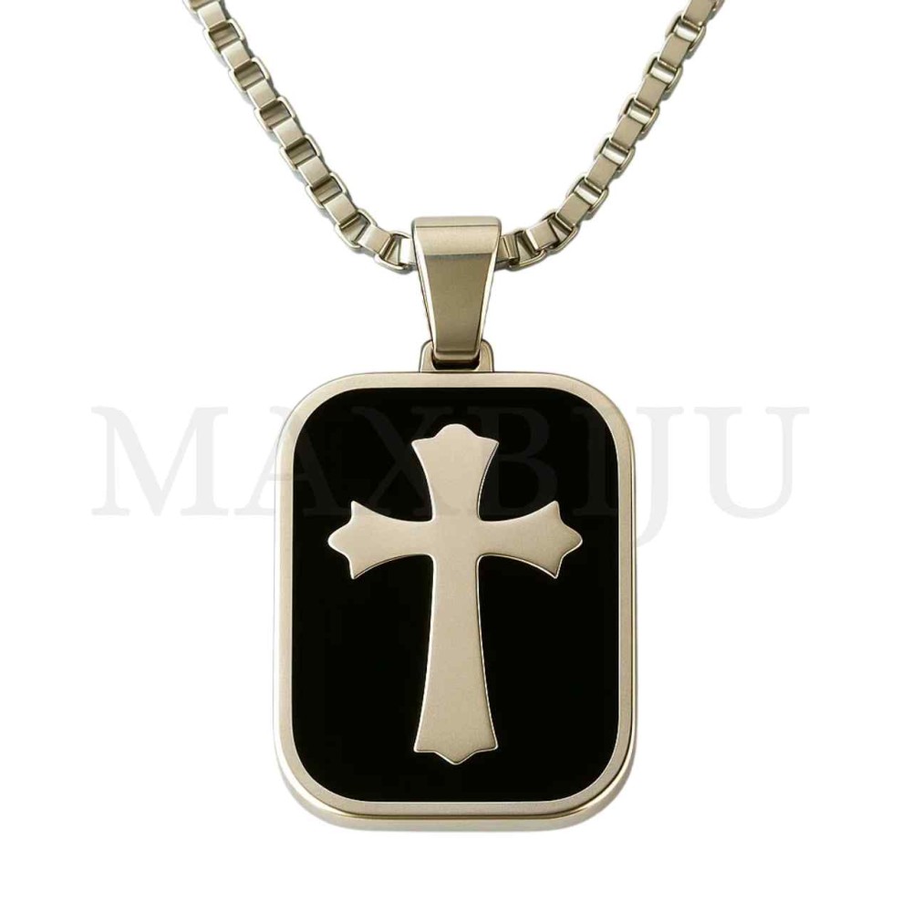 Men Neclace - Stainless 
Steel Cross Pendant 26x37mm
