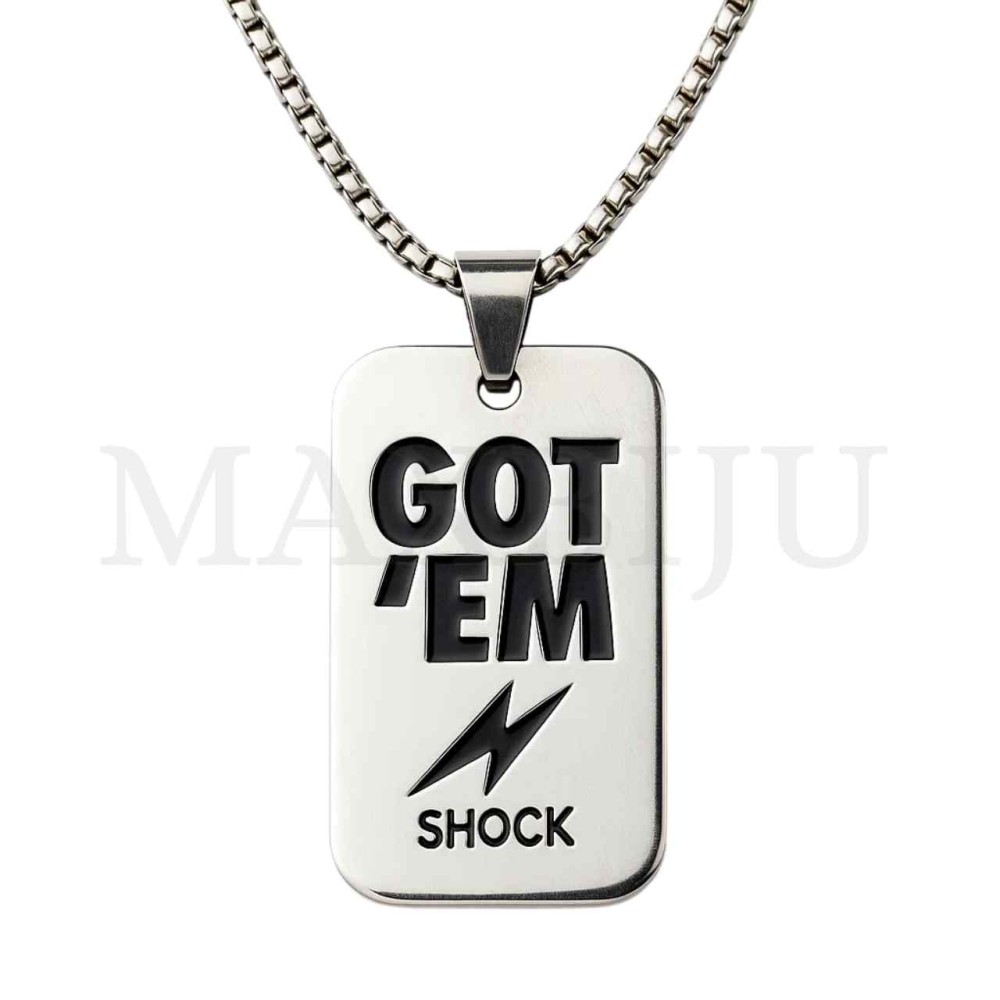 Men Neclace - Stainless 
Steel GOT' EM Pendant 28x50mm