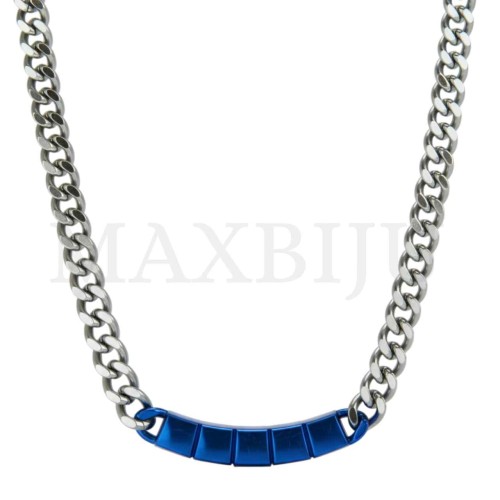 Men Neclace - Stainless 
Steel Simple Pendant 48x8mm