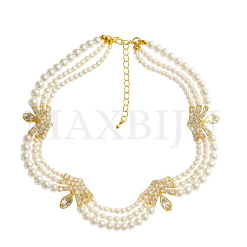 Metal Pearl Necklace
