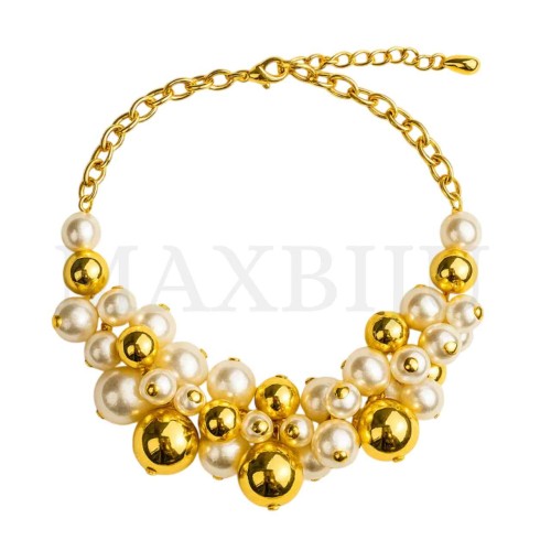 Metal Pearl Necklace 