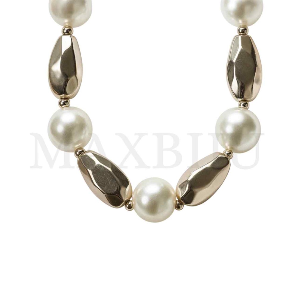 Metal Pearl Necklace 