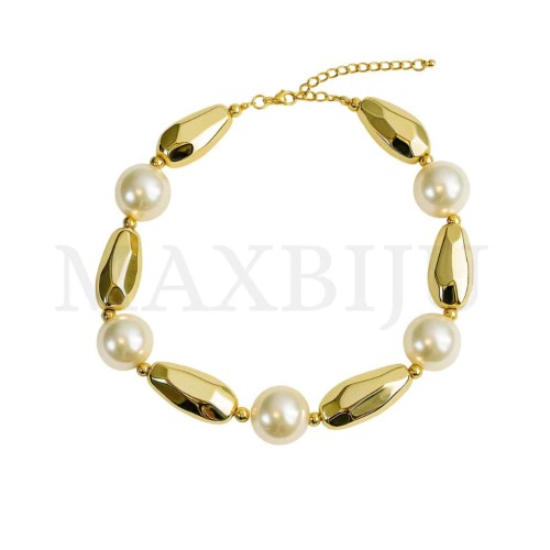 Metal Pearl Necklace 