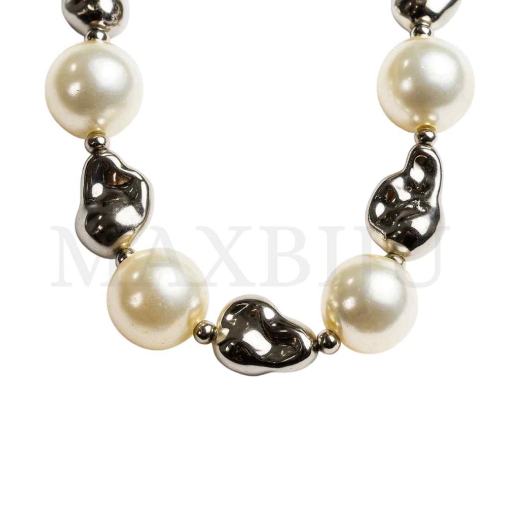 Metal Pearl Necklace 