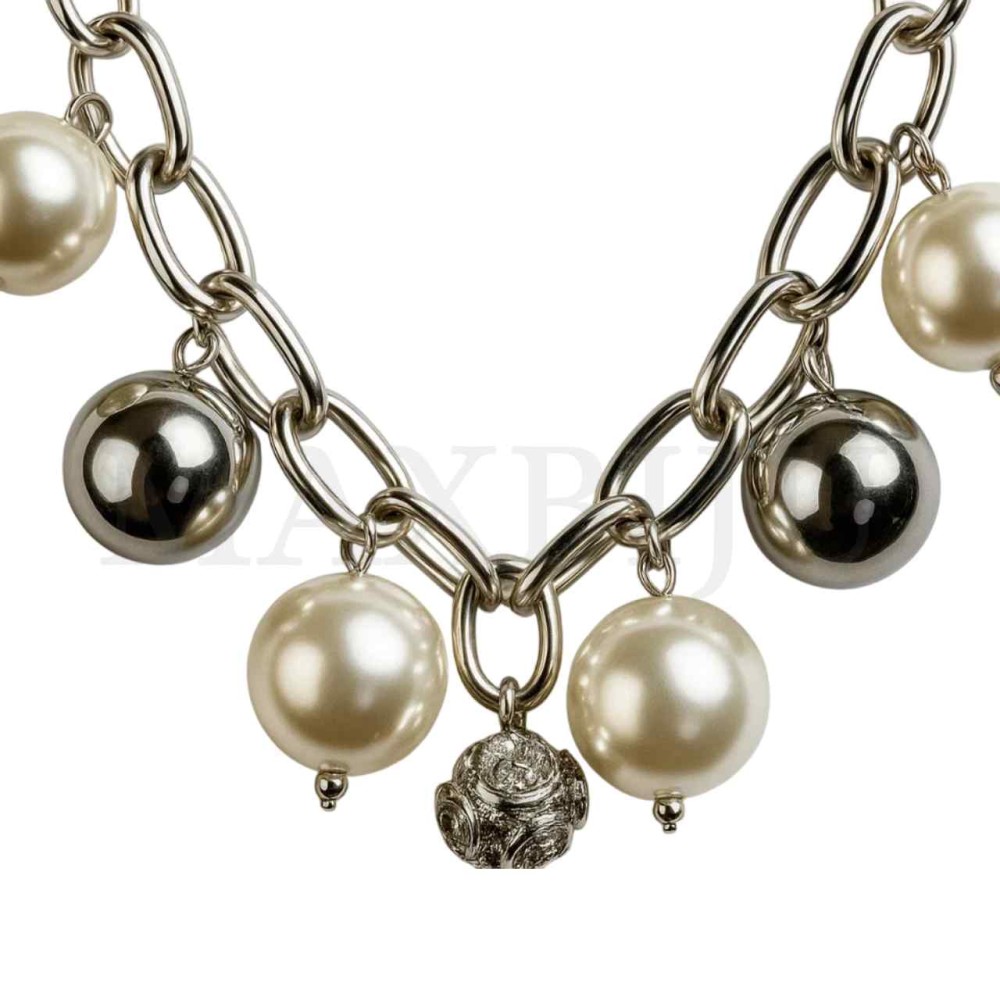 Metal Pearl Necklace 