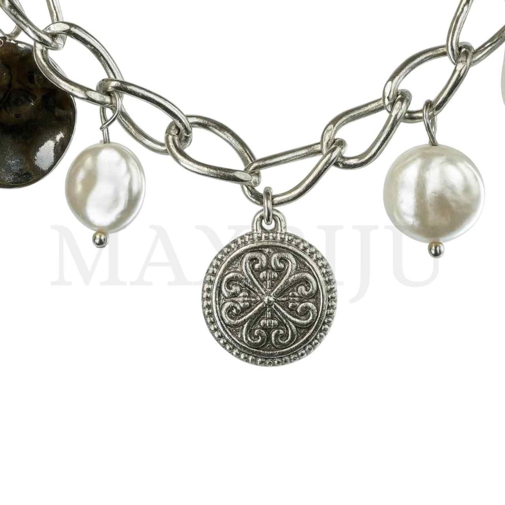 Metal Pearl Necklace 