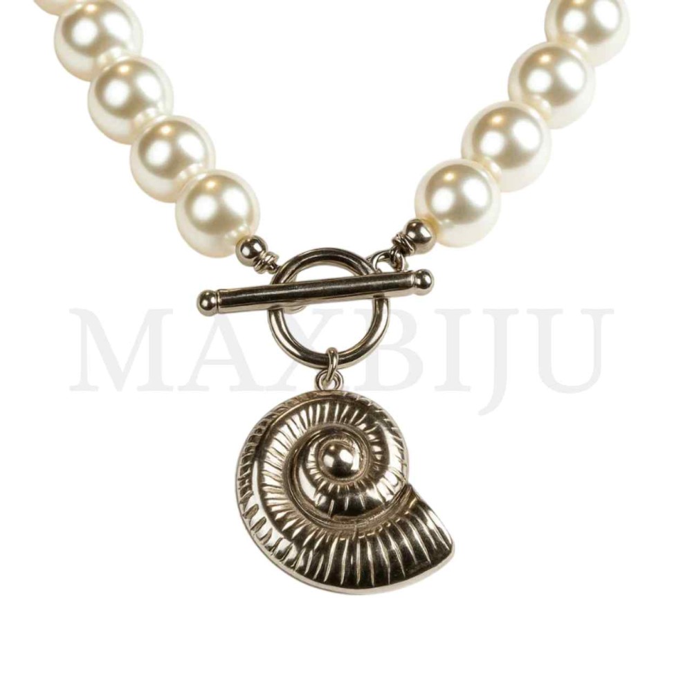 Stainless Steel Pearl Necklace Shell