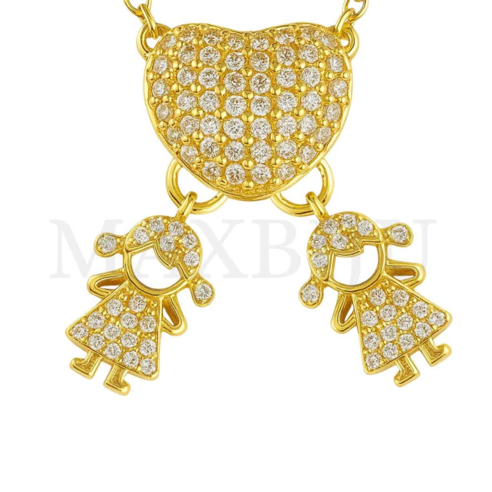 Rhodium Necklace - 2 Girls