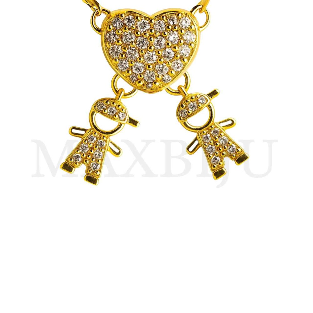 Rhodium Necklace - 2 Boys