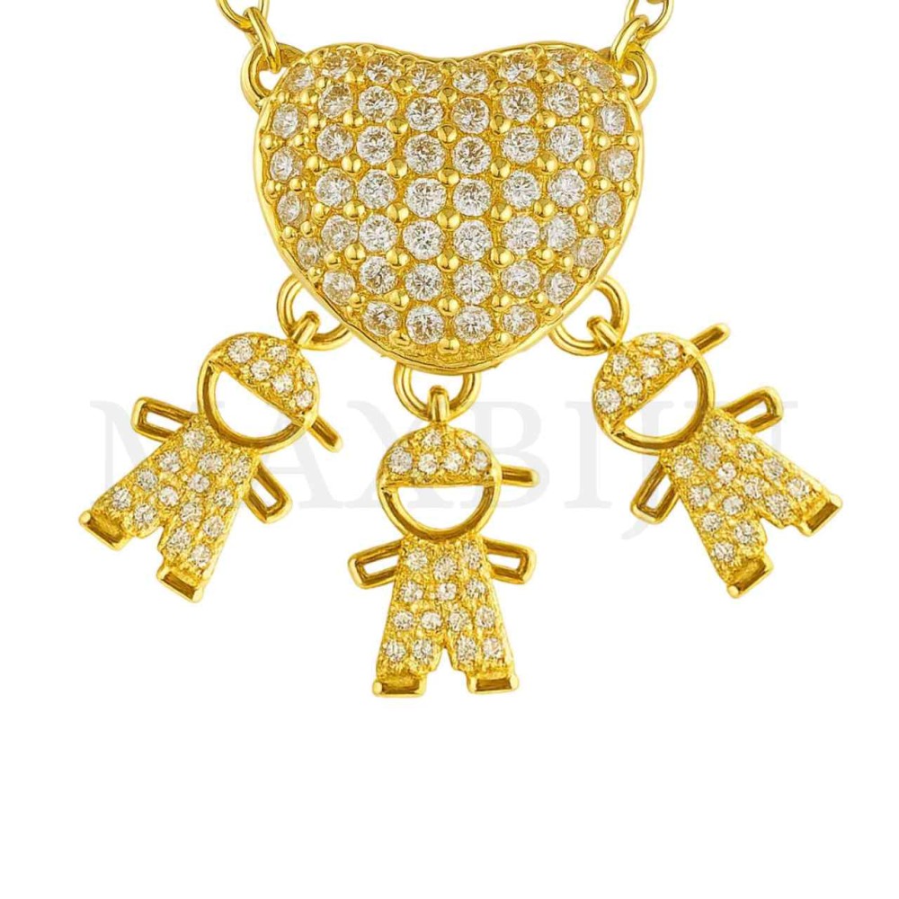 Rhodium Necklace - 3 Boys