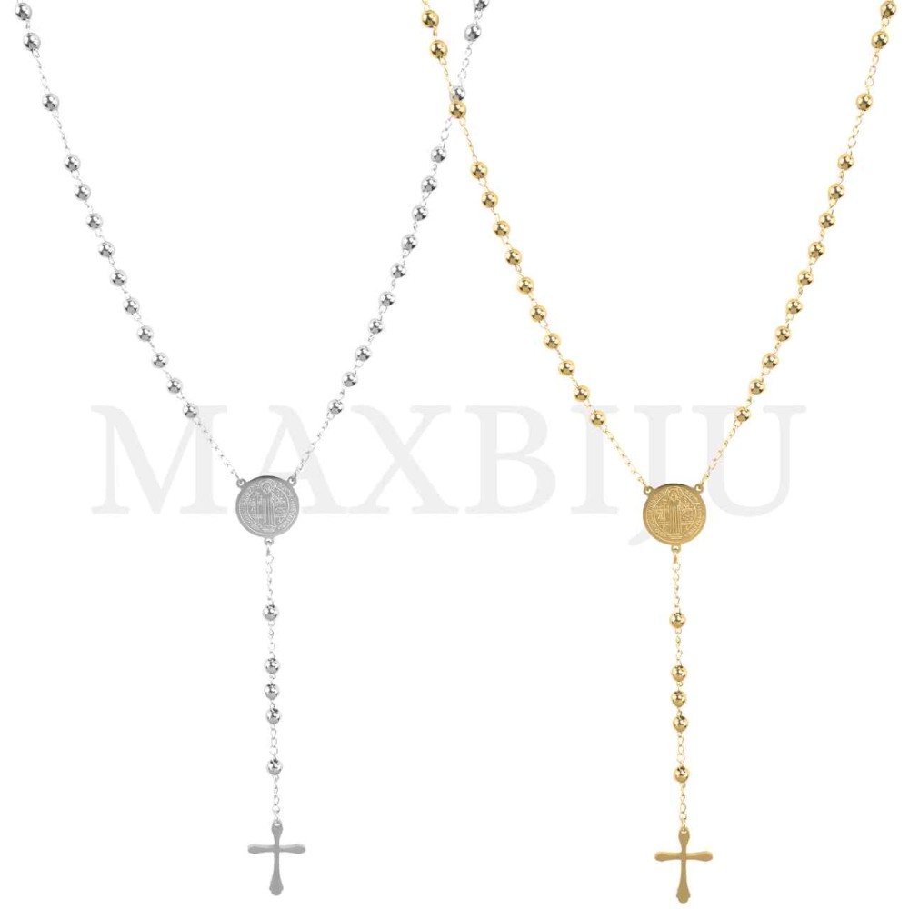 Stainless Steel Rosary of "São Bento" 50cm