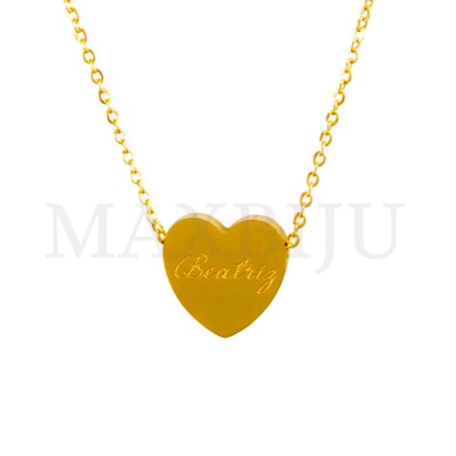 Stainless Steel necklace Heart Pendant  "Beatriz" 15x15mm
(40cm)
