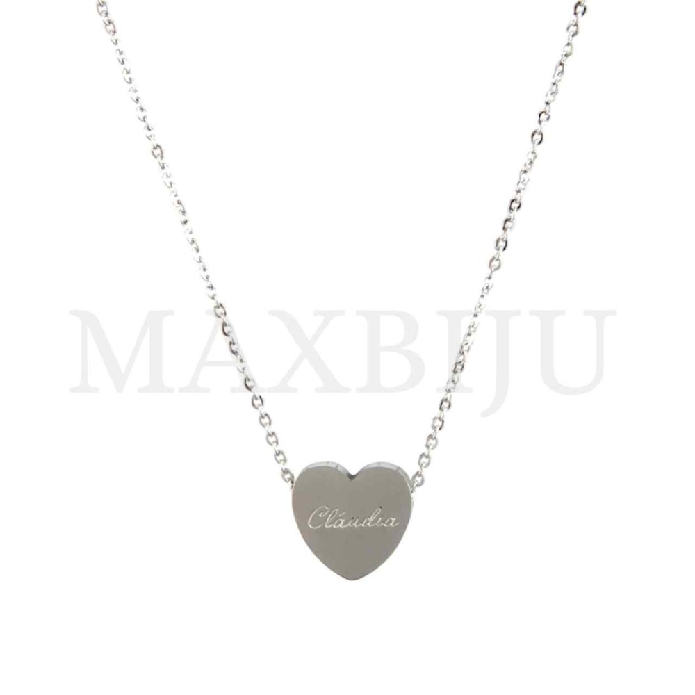 Stainless Steel necklace Heart Pendant  "Cláudia" 15x15mm
(40cm)